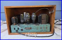 Vintage Bogen DB20 Mono Tube Amplifier Barn Find with Wood Case For Restoration