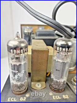 Vintage Bogen SRB-20 Tube Stereo Receiver Gold Face 6BM8 / ECL82 Hi-Fi Powers On