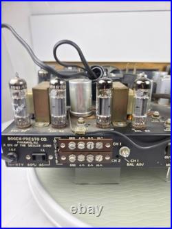 Vintage Bogen SRB-20 Tube Stereo Receiver Gold Face 6BM8 / ECL82 Hi-Fi Powers On