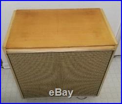 Vintage Decca Hi-fonic Record Player Console Cabinet Tube Amp Speakers