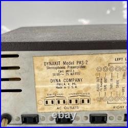 Vintage Dynakit Dynaco PAS-2 Stereo Tube Preamplifier AMP PAS 2 PAS2 Vintage Dynakit Dynaco PAS-2 Stereo Tube Preamplifier AMP PAS 2 PAS2