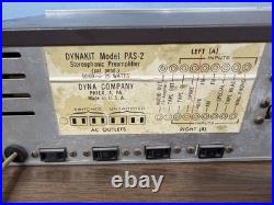 Vintage Dynakit PAS-2 Stereo Tube Preamplifier Made in USA Dyna Co Pre Amp Works
