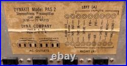 Vintage Dynakit PAS-2 Stereo Tube Preamplifier Made in USA Dynaco Pre Amp Works
