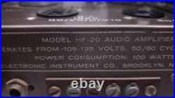 Vintage EICO HF-20 Hi-Fi Audio Tube Amp Amplifier For Restoration No Fuse #99