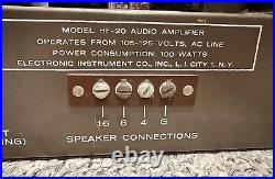 Vintage Eico HF-20 Tube Audio Amplifier powers on
