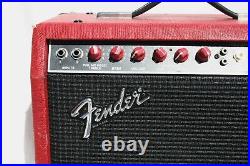 Vintage Fender Champ 12 Guitar Amplifier Red Snakeskin Knob Tube Amp Hotrod USA