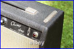 Vintage Fender Champ Blackface Vacuum Tube Guitar Combo Amp