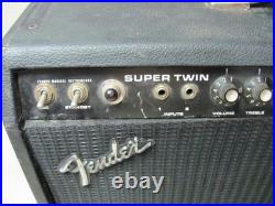 Vintage Fender Super Twin 2x12 Tube Guitar Amplifier 180w USA Project Parts Repa Vintage Fender Super Twin 2x12 Tube Guitar Amplifier 180w USA Project Parts Repa