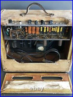 Vintage Fender Tweed Narrow Panel 1956 Vibrolux Guitar Tube Amplifier Amp