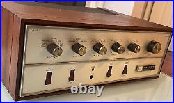 Vintage Fisher X-100-C 10 Tube Amp With Wood Case Untested For Parts Or Restore