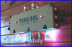 Vintage Folk Art Lighted Sign Advertising Display Tung-Sol Electron Tube Amp