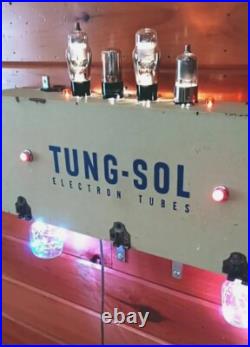 Vintage Folk Art Lighted Sign Advertising Display Tung-Sol Electron Tube Amp
