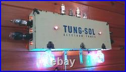 Vintage Folk Art Lighted Sign Advertising Display Tung-Sol Electron Tube Amp
