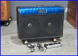 Vintage Guitar Tube Amp Kustom 72 Coupe Amplifier Sparkle Blue with foot pedal