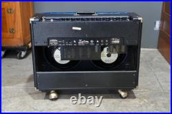 Vintage Guitar Tube Amp Kustom 72 Coupe Amplifier Sparkle Blue with foot pedal