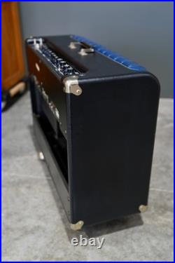 Vintage Guitar Tube Amp Kustom 72 Coupe Amplifier Sparkle Blue with foot pedal