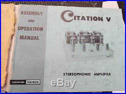 Vintage Harman Kardon Citation V Tube Amplifier from estate