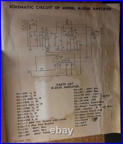 Vintage Harmony Amp H303B For Parts, not working