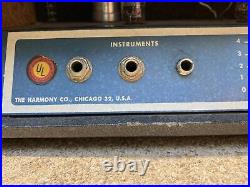 Vintage Harmony Model H303A. Guitar Amp Amplifier Turns On, Tubes Glow