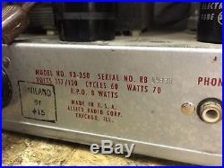 Vintage Knight 93-350 Tube Amp Amplifier for Guitar or Harp