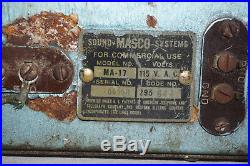 Vintage Masco Ma17 Ma-17 Tube Amplifier Audio Harp Guitar Mono Amp