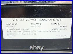 Vintage McIntosh MC-30 MC30 Tube Monoblock Amplifier / Amp TESTED