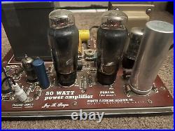 Vintage Mono Peri 50 Watt Power Amplifier El37 Tubes For Restoration Single