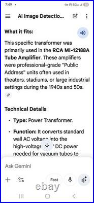 Vintage Pair RCA ML-12188A High Voltage Transformers For Tube Amp Only-7hrs