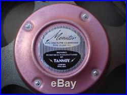Vintage Pair Tannoy Red Dual Concentric Monitor 15 Speakers For Tube Amplifiers