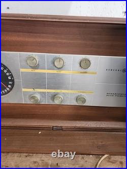 Vintage Rare Ge T-1500a Tube Radio Amp Stereo Walnut Console Table Stereophonic