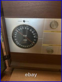 Vintage Rare Ge T-1500a Tube Radio Amp Stereo Walnut Console Table Stereophonic