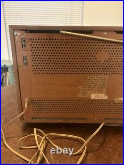 Vintage Rare Ge T-1500a Tube Radio Amp Stereo Walnut Console Table Stereophonic