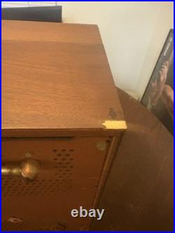 Vintage Rare Ge T-1500a Tube Radio Amp Stereo Walnut Console Table Stereophonic