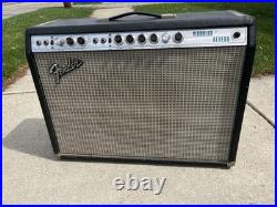 Vintage Silverface Fender Vibrolux Reverb 1x12 Electric Guitar Tube Amplifier A+