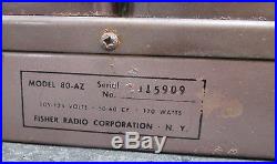 Vintage The Fisher 80-az Mono Tube Amplifier Pair