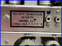 Vintage The Fisher Tube Amp Receiver Model 80 Eighty 80T AM FM