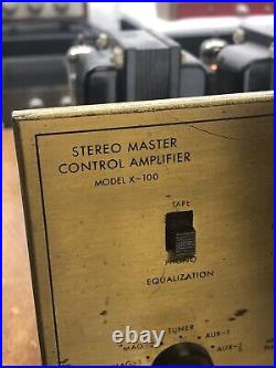 Vintage The Fisher X-100 Stereo Master Control Tube Amplifier RESTORED