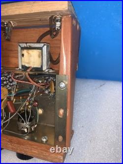 Vintage Tube Amplifier Chassis ECL82 6BM8 12AX7 Wood Case Untested