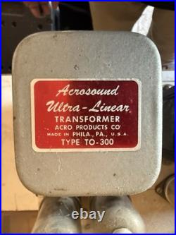 Vintage Tube Mono Amplifier Acrosound TO-300 Ultra Linear Hi-Fi Amp with Wood Case