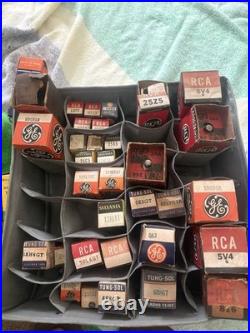 Vintage Vacuum Tube Lot 33+ Boxed RCA GE Tung-Sol Sylvania Radio Amp Untested
