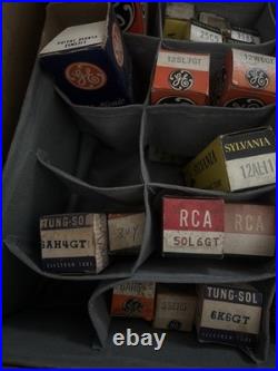 Vintage Vacuum Tube Lot 33+ Boxed RCA GE Tung-Sol Sylvania Radio Amp Untested