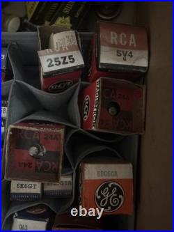 Vintage Vacuum Tube Lot 33+ Boxed RCA GE Tung-Sol Sylvania Radio Amp Untested