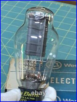 Vintage Western Electric 300B Ink Base D Getter Amplifier Tube in Box, Test Good