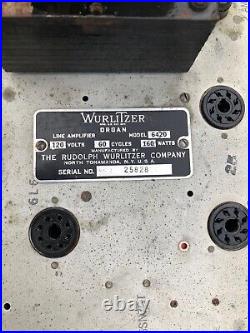 Vintage Wurlitzer Model 6420 Mono Block 6L6 Tube Amplifier 6SN7GT 5U4G Tubes