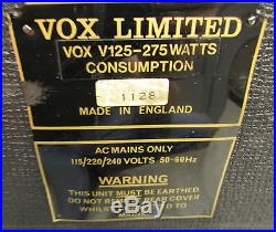 Vox V125, vintage unique guitar tube amplifier combo in flightcase on wheels