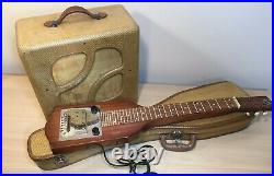 Vtg #97 National Waikiki Deluxe guitar tube amp and lap guitar w matching case