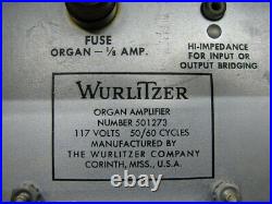 Vtg. Wurlitzer Amplifier with 30+ Tubes Model 501273 12FQ8 + 6L6GC Tubes